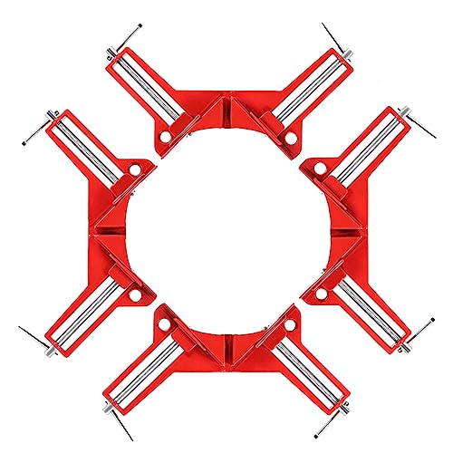 4Pcs 90 Degree Right Angle Clamp Aluminium Alloy Corner Clamps Adjustable Square Clamp DIY Woodworking Hand Tools for Picture Frames, Glass Holder, Fish Tanks, Cabinets