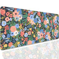 Garden Party Flowers Desk Pad Mouse Pad,Large Floral Mouse Mat with Stitched Edges,Non-Slip Rubber Base Mousepad for Office PC Keyboard Laptop and Home Work Desk Mat(27.5X11.8 in) - color: Garden Party