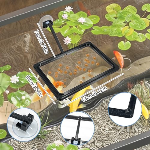 Betta Hammock & Fish Enclosure Accessories Set- Frond Hammock, Swim Tunnel, Feeding Station, Black Square Betta Platform - Breeding, Resting, and Play Area for Betta Fish
