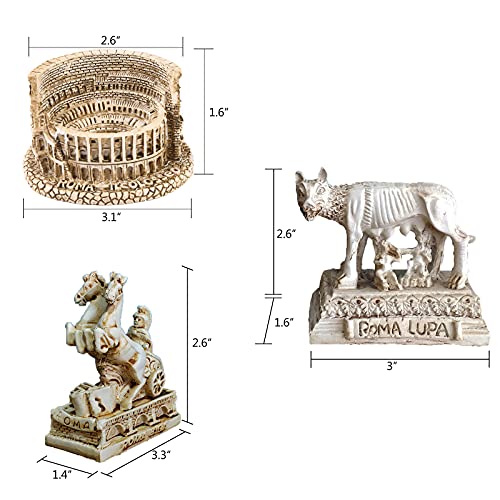 Ancient Rome Aquarium Fish Tank Decorations Decor (Set of 3) Colosseum Warrior Statue Sculpture Reptile Turtle Lizard Spider Tanks Terrarium Ornament Pet - color: Ancient Rome a