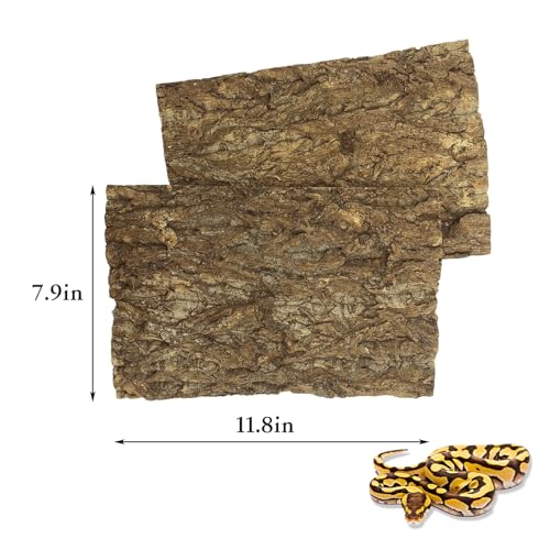 Tfwadmx 2PCS Cork Terrarium Background 11.8"x7.9" Natural Cork Bark Backdrop Reptile Background Climbing Wall Terrarium Accessories for Lizard,Tortoise,Gecko,Bearded Dragon,Chameleon - size: 2Pcs-11.8”x7.9”