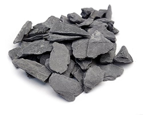 Natural Slate Stone -1/2 to 1 inch. Perfect Size for Miniature or Fairy Gardens, Aquariums, Reptiles, Terrariums, Model Railroads, Dioramas & Wargaming (2lbs Grey) - style: 2lbs grey