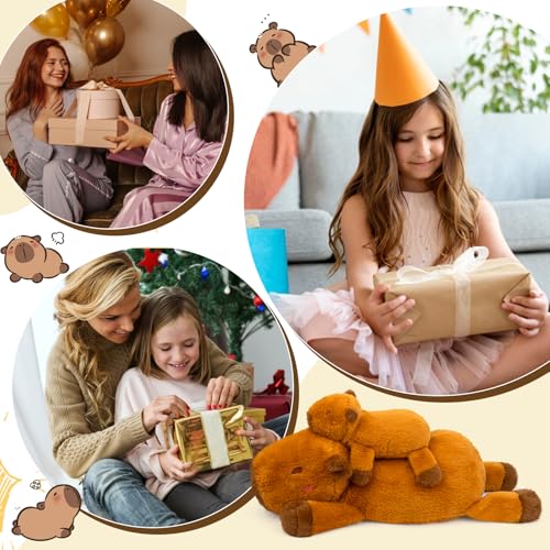 Weighted Capybara Plush - 10” 0.8lbs Soft Capybara Weighted Stuffed Animal, Cute Huggable Weighted Plushie Toy for Girls, Boys & Kids, Kawaii Birthday Gifts - color: Brown, size: ['10 inches (25 cm)']