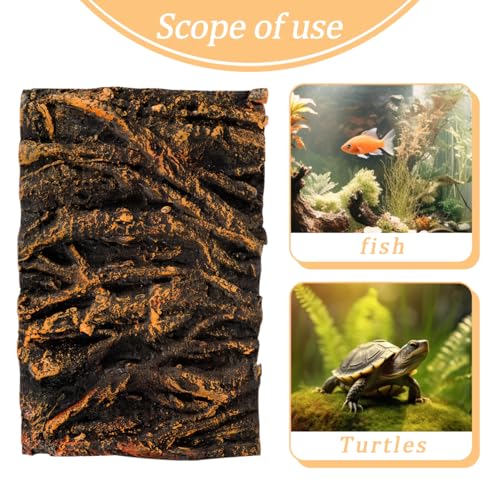 BESPORTBLE Terrarium Background for Reptile Tank Realistic Tree Root Board Decorative Aquarium Backdrop Pu Material Easy Placement Climbing for Reptiles
