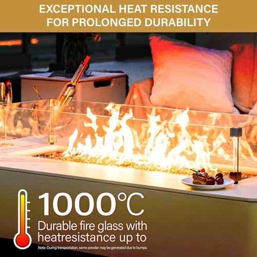 NUPICK 10 Pound Fire Glass for Pit, 1/2 Inch Tempered Reflective Glass for Propane & Gas Fireplace, Gold Rock - color: Gold, size: 10 Pound (1/2")
