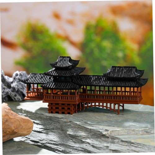 Mini Pavilion Ornament Elegant Micro Landscape Bridge for Zen Garden Bonsai and Aquarium Decor Versatile Plastic Decoration for Fairytale Gardens and Dollhouses