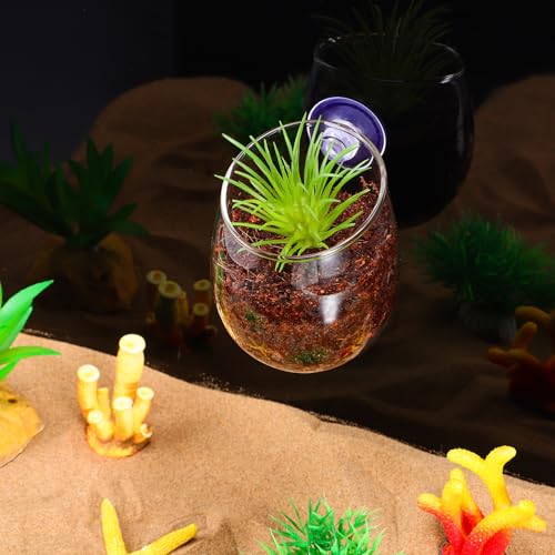 Toddmomy Aquarium Planter Cups 2 Pack with 4 Suction Cups Clear Aquatic Plant Holders for Fish Tank Decoration and Betta Resting Spot Wall Mount Aquarium Supplies for Fresh and Saltwater