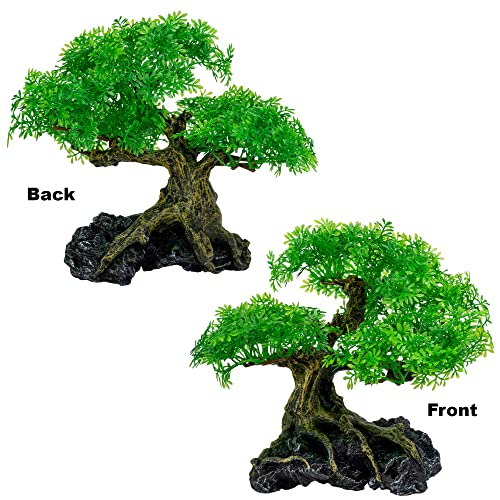 Aquarium Bonsai Tree Plant Fish Tank Decorations Medium/Large Resin Plastic Artificial Plants Flower Ornament Beta Goldfish Decoration Ornaments Freshwater & Saltwater Décor