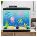Fish Tank Jellyfish Sticker Decor - 2PCS 16.14 x 12.2 Inches Under the Sea Aquarium Background Stickers Decoration, Removable PVC Cartoon Underwater Beach Fish Tank Terrarium Background Decor S