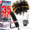 PetOde 35 Feet Dryer Vent Cleaner Kit, Lint Remover, Upgraded Flexible Quick-Snap Brush with Drill Attachment, Extends Up to 35 FEET for Easy Cleaning, Cleaning Tools Use with/Without a Power Drill - size: 35FEET