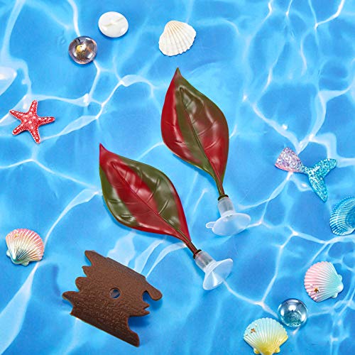 WILLBOND 2 Pcs Red Silicone Betta Fish Bed Leaf Hammock Betta Fish Tank Accessories Decorations for Aquarium Ornaments, Practical Resting Spot, Comfortable and Safe