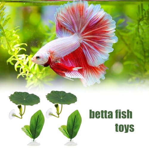 Betta Resting Leaf – Artificial Aquarium Plant Bed, Fish Tank Sleeping Pad | Soft Floating with Strong Suction Cup Support for Betta Comfort Relaxation