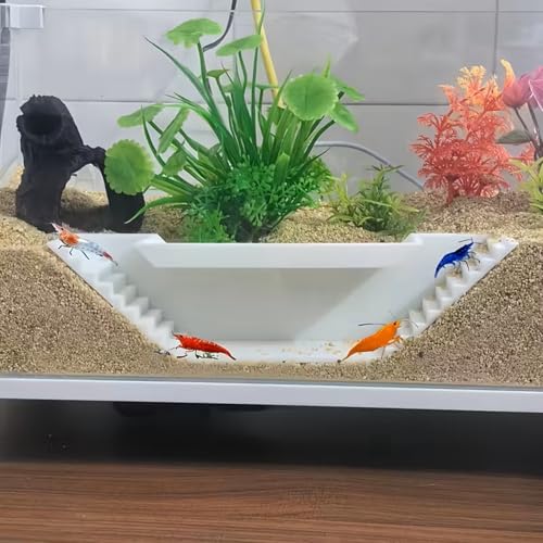 Aquarium Underground Tunnel Cave with Ladder Viewing Fish Shrimp Under Gravel Tunnel Fish Tank Decor Decoration Hideout (White) - color: White