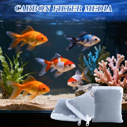MAQIHAN 1.7 LB Activated Charcoal - Activated Carbon Aquarium Filter Media Charcoal Pellets for Fish Tank Supplies Media Bags for Aquarium Coconut Shell (780 gram,6 Nylon Bags) - size: 1.7 lb