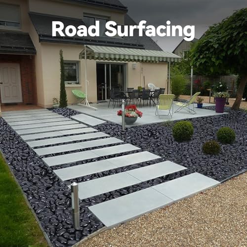 Pulovin 20 lbs Black Stones for Plants Indoor, 2-3 Inch Decorative River Rocks for Plants, Flower Pots, Vase, Polished Garden Stones for Outdoor Landscaping, Walkways, Yard - color: Black 2-3 Inch