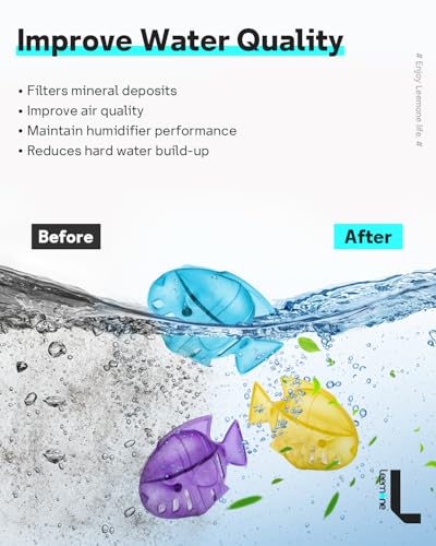 Leemone Humidifier Cleaning Fish for Humidifiers & Fish Tanks, 10 Pack Humidifier Cleaner, Purifies Water, Reduces Scale - color: Fish-10p Colorful