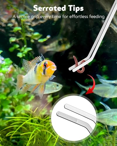 Pawfly Aquarium Coral Feeder Kit, 13.7" & 15.7" Long Tube with 11" Long Tweezers, Coral Food Feeders for Reef Marine Fish Shrimp, Long Acrylic Syringes with Stainless Steel Aquarium Tweezers - color: Blue, size: 13.7" & 15.7" coral feeders & 11" long twee