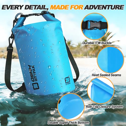 Waterproof Dry Bag, 5L/10L/20L/30L/40L Roll Top Lightweight Storage Backpack with Phone Case for Women & Men, Floating Waterproof Sack for Travel, Swimming, Kayaking, Paddle Board, Camping & Beach - color: BLUE, size: 5L