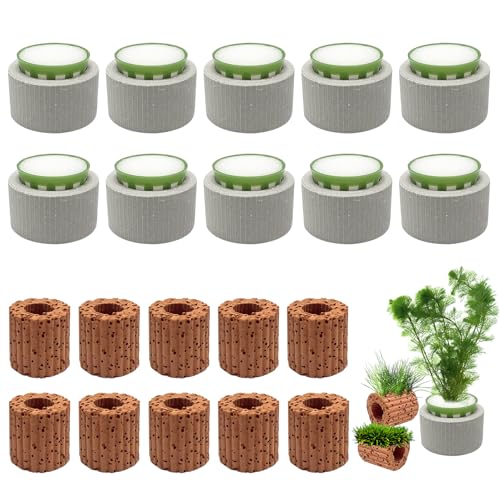 Rainmae 20 Pack New Upgrade Aquarium Plant Weights, Aquatic Water Plant Fixed Rings, Water Plants Cultivation Fixed Ring Plant Pot, Landscape Ceramic Pottery Gravity Ring for Fish Tank Accessories - color: 20 Pcs
