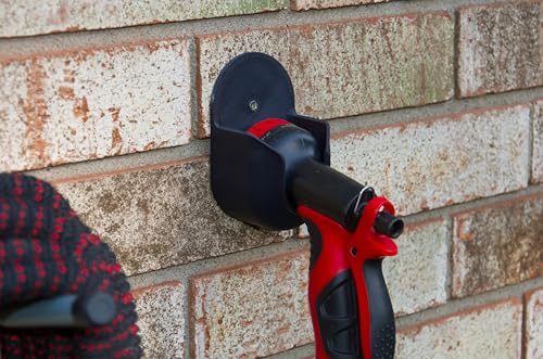 Nozzle Dock - Garden Hose Nozzle Holder | Wall-Mount Hook for Outdoor Spray Nozzles (Black) - color: Black