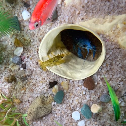 Aquarium Hidden cave，Small Bottom-Dwelling Fish&Shrimp Safe Hiding Hole，Underground Double-Hole Hiding Tunnel，3D Printed， Fish Tank Decoration Accessories (Large Size) (Grey) - color: Gray
