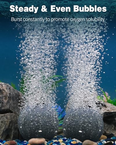 Pawfly Aquarium Air Stone 3 Inch Fish Tank Air Stone, Ball Bubbler Round Oxygen Diffuser for Air Pump Fish Tanks Buckets Small Ponds and DWC Systems, 2 Pack - size: 3 Inch