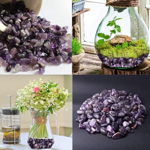 Pebbles Polished Gravel,Natural Polished Stones for Flower Bed Fish Tank Plants 3.5-Oz(Purple) - color: Purple