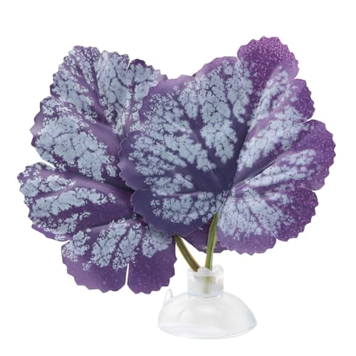 2PCS Purple Betta Fish Leaf Artificial Aquarium Plants Fake Plants Betta Bed Leaf Hammock Beta Fish Leaf Bed Aquarium Purple Plant Leaf Hammock Suction Cup Fish Tank Betta