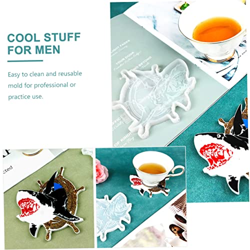 NUOBESTY Shark Coaster Mold Silicone DIY Epoxy Resin Mat for Coffee Tea Easy Release Craft Tool Compatible Resin Materials for Home Decor and Creative Projects