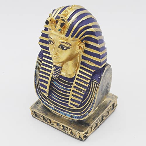 Aquarium Egyptian Pharaoh Fish Tank Decorations Ancient Egypt Reptile Turtle Lizard Spider Tanks Terrarium Décor Ornament Pet Gold - color: Bust of Pharaoh