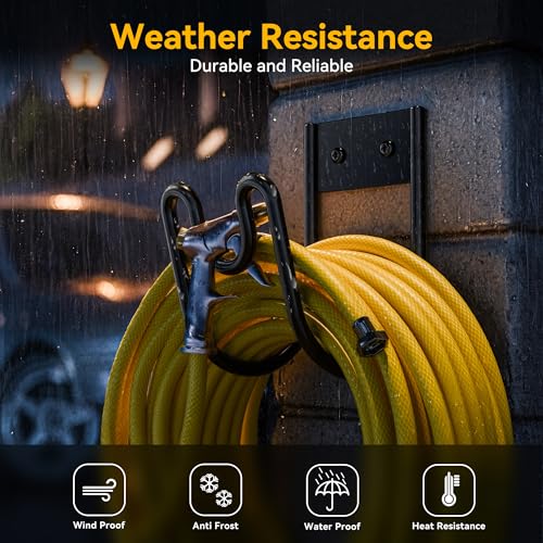 Garden Hose Holder Wall Mount - Water Hose Hanger Heavy Duty Hose Rack for Extension Cords Vacuum Hose