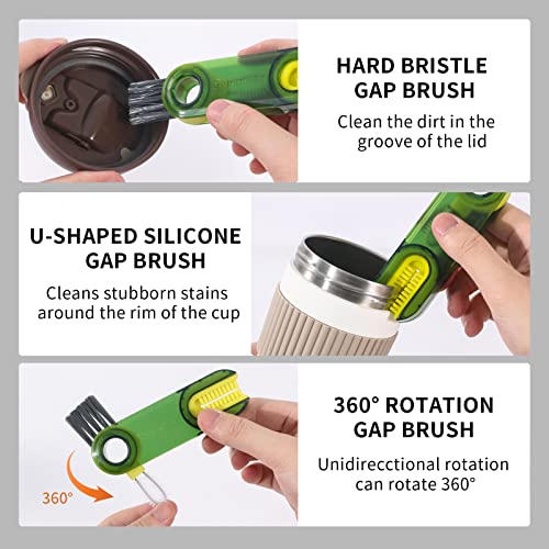 3 in 1 Cup Lid Gap Cleaning Brush Set, Multifunctional Insulation Bottle Cleaning Tools, Mutipurpose Tiny Silicone Cup Holder Cleaner, Home Kitchen Cleaning Tools - style: 3Pcs Mix