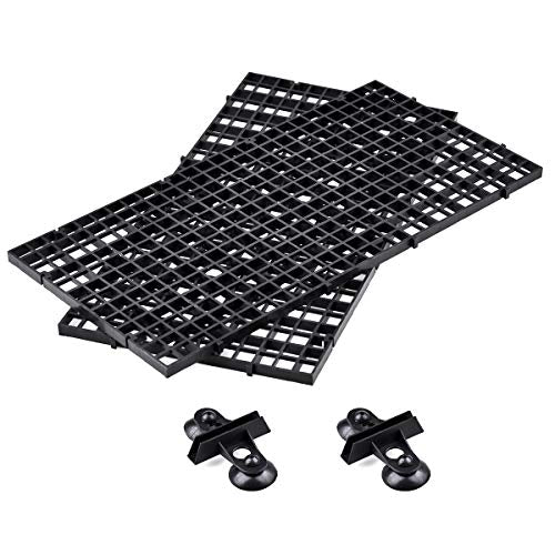 2 Pcs Aquarium Divider Tray Plastic Grid Divider Tray Egg Crate for Aquarium Fish Tank Bottom Isolation, Black