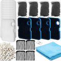 Threlaco 30 Pack Aquarium Filter Media Set Replacement Compatible with Cascade 700/1000 CCF2UL CCF3UL Filter, Bio Sponge Filters, White Floss Pads, Activated Carbon, Ceramic Rings, Mesh Bags, Grease