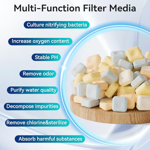 Aquarium Filter Media for Freshwater & Marine Tank Bio Filter Mix with Ceramic Block & Bio Balls, Helps Maintain Clear Water for Sump, Pond & Koi Fish Tanks - size: 1.1lb-Ceramic Block