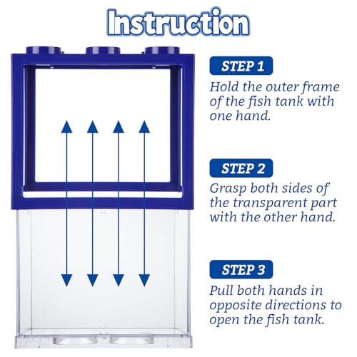QTLCOHD 4 Pack Small Betta Fish Tank, 0.6 Gallon Mini Aquarium Tank, Blue Stackable Fish Bowl, Acrylic Tiny Cube Tank for Beta Fish Sea Monkeys Shrimp Snails - color: blue