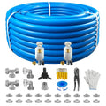 Compressed Air Line Kit, 3/4" x 50‘&120’&200‘&300‘ HDPE-Aluminum-HDPE Piping, Air Line Hose, Air Hose Kit with Air Compressor Accessories and Airline Tubing - size: 50ft