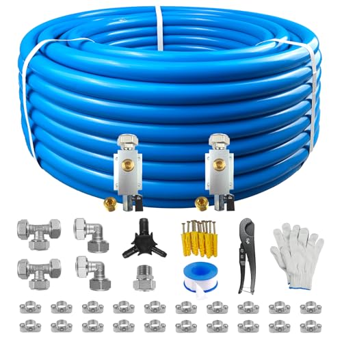 Compressed Air Line Kit, 3/4" x 50‘&120’&200‘&300‘ HDPE-Aluminum-HDPE Piping, Air Line Hose, Air Hose Kit with Air Compressor Accessories and Airline Tubing - size: 50ft