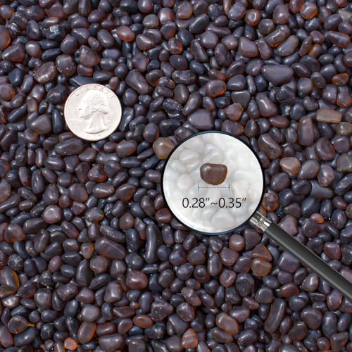 Keedolla 0.5 Lb Frosted Sea Glass Pebbles Vase Fillers, 6-9mm Betta Fish Tank Rocks Gravel Decorative Glass Stones for Aquarium, DIY Crafts, Succulent Plants Decor - Amber - color: Amber, size: 0.5 LB