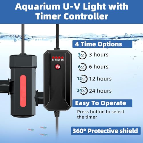 Aquarium UVC Clean Light 7W Algae Clear Green Bloom Clean Fish Tank UVC Water Clean Lamp for Sump Pond Filter Tank (Aquarium UVC-WaterClarifier) - size: Aquarium UVC-WaterClarifier