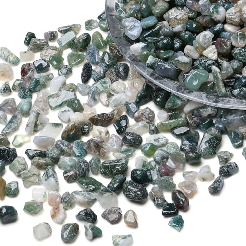 LAIDANLA Aquatic Agate Crushed Stone Crystal Chips Bulk Natural Gemstones Healing Reiki Crystals Mini Quartz Vase Filler Aquarium Gravel 100g - color: Aquatic Agate, size: 0.22 Pound-（0.2"-0.28"）