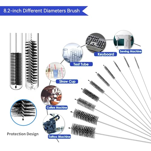 12 Pcs Tube Pipe Cleaners Brush Set | Flexible Drain Brush,Long Straw Brush | 61-inch Flexible Double-Ended Hose Brush,8-inch Different Diameters Brush,12-inch Brass Wire Brush,for Kitchen Sink Plumbing