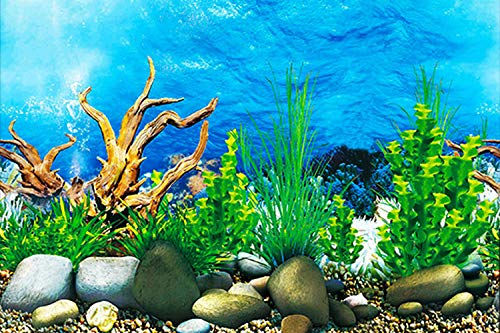 ELEBOX Aquarium Background Sticker Paper 3D Double-Sided Wallpaper Fish Tank Decorative Pictures Underwater Backdrop Image Decor 16"x 40" - color: Type D