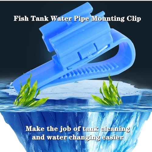 6 PCS Adjustable Aquarium Hose Holder Clips - Fish Tank Water Pipe Clamps for 8mm to 16mm Hoses, Secure Mounting Clip for Air Pump Tubing & Filter Pipes (Black & Blue)