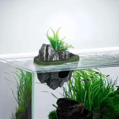 VOSAREA Floating Aquarium Lifelike Fish Hideout Rock Cave Fish Tank Fake Artificial Floating Stone Cave Shelter for Landscaping