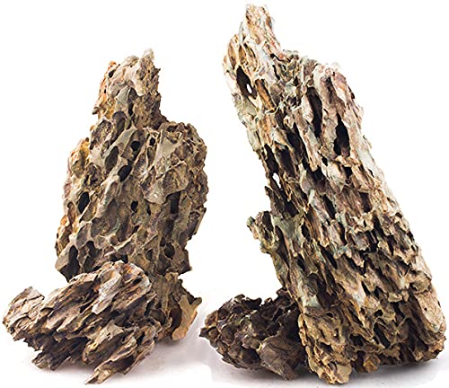 Lifegard Dragon Ohko Aquarium Rock Small and Medium Size Stone 40 Lbs Case Qty, Brown