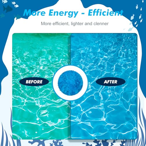 Zubebe 7.7 lbs Pool Filter Media Balls Fiber Filter Media for Swimming Pool Sand Filters and Bath Center Bathtubs Spas Aquarium Grime Cleaning Scum (Blue) - color: Blue