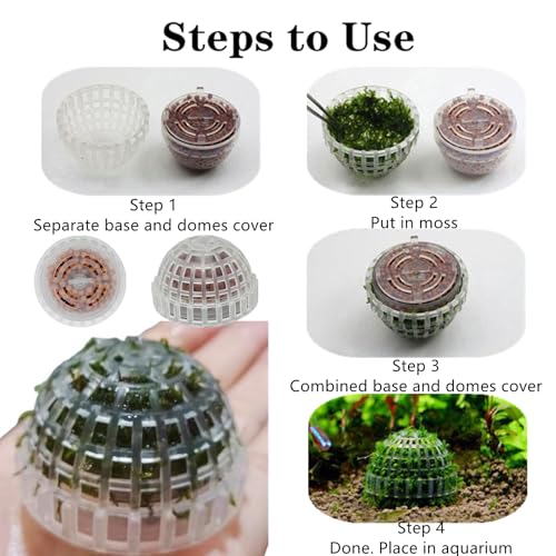 2 Pack Aquarium Moss Ball Holder Professional Plastic Moss Plant Holder with Hollow-Designed for Fish Tank Accessories