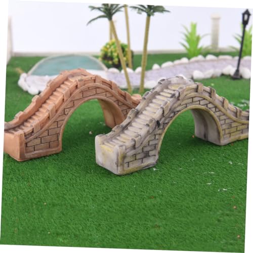 2pcs Resin Arch Bridge Ornaments for Bonsai and Landscape Decor Miniature Japanese Bridge for Aquarium and Garden