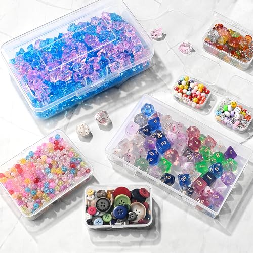 28 Pack Mixed Sizes Rectangular Mini Plastic Containers Clear Plastic Storage Boxes with Hinged Lids and Labels Empty Beads Organizers for Small Items Art Craft Jewelry Projects - size: 5 Size 28 Pcs